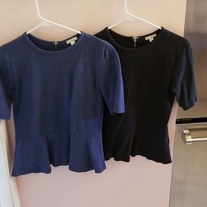 GAP set of 2 heathered peplum tops